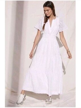 Anthropologie Maeve Somerset Eyelet Maxi Dress- XS